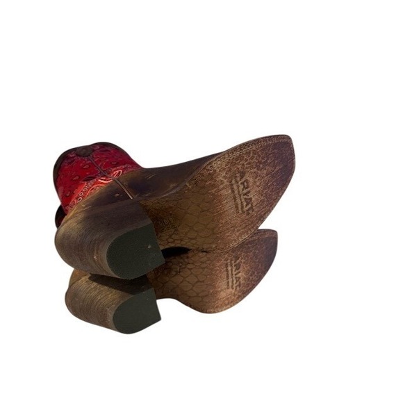 Ariat Red and Brown Heeled Boots - Picture 3 of 9